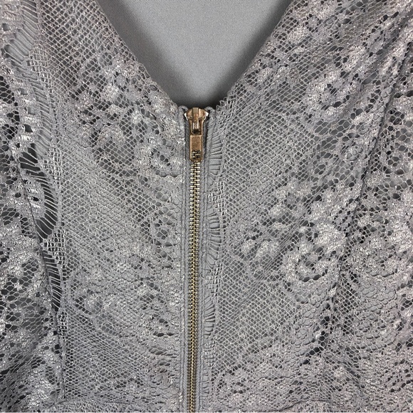 NWT Speechless Sleeveless Blue Silver Lace Skater Dress - Picture 6 of 12